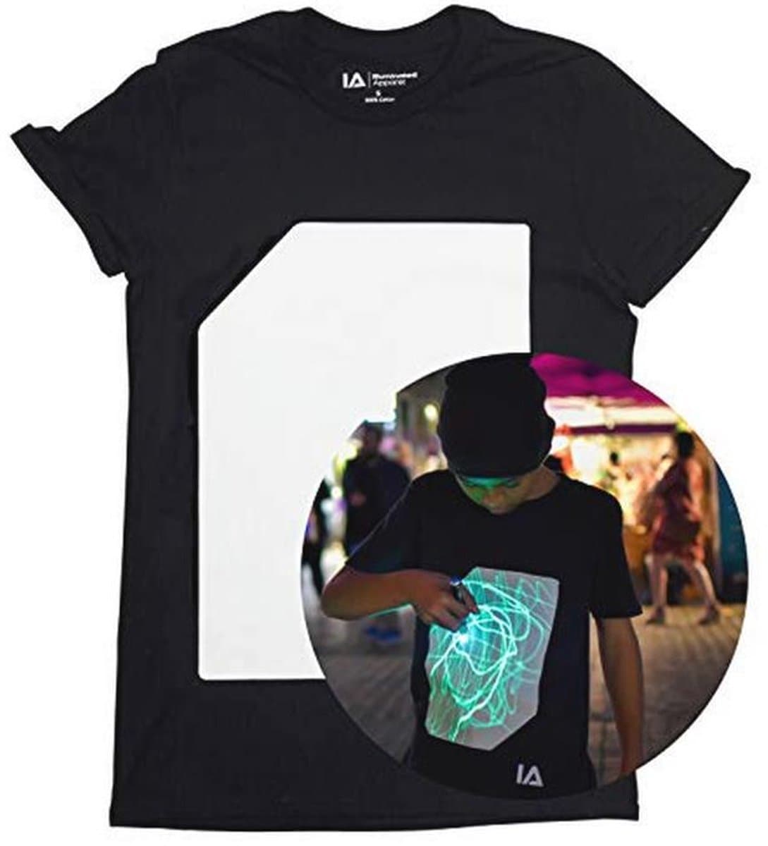 Interactief Glow In the Dark T-shirt voor Kinderen - Creatief Tevreden — afbeelding 1