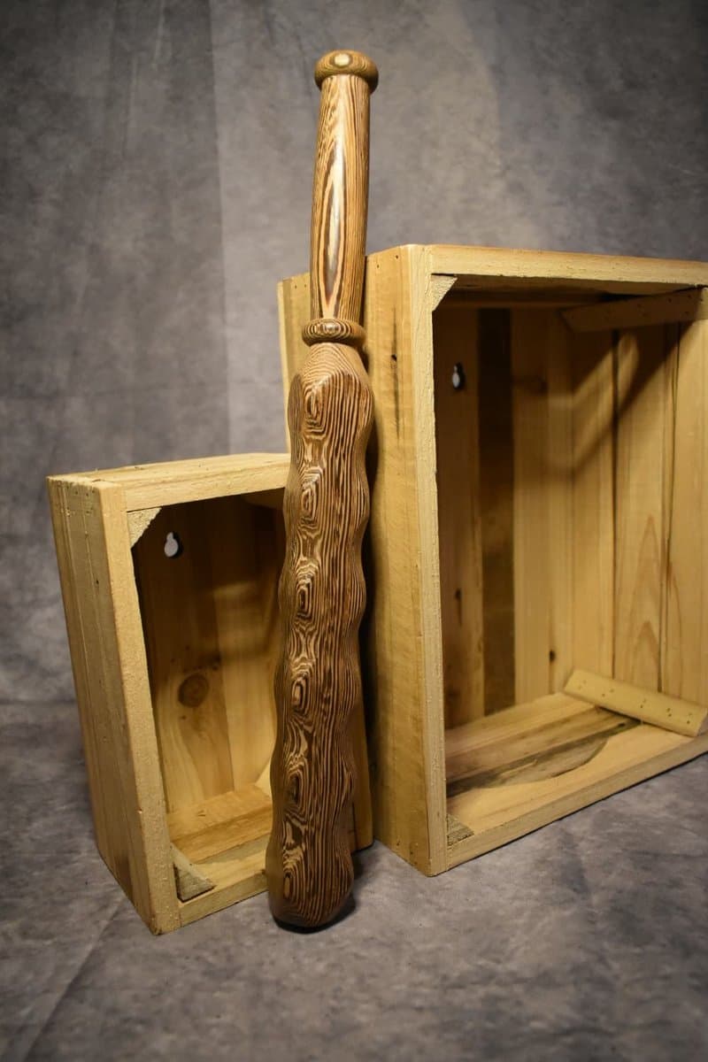 Batty Wengé - Spanking - Seks paddle – Bondage – Sm bat – Afrikaans Wengé hout - Paddle - SM - Impact play- Deep Massage Stick - Wellness — afbeelding 1