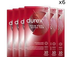 Durex - Condooms - Thin Feel - Extra Thin - 6x 10 stuks