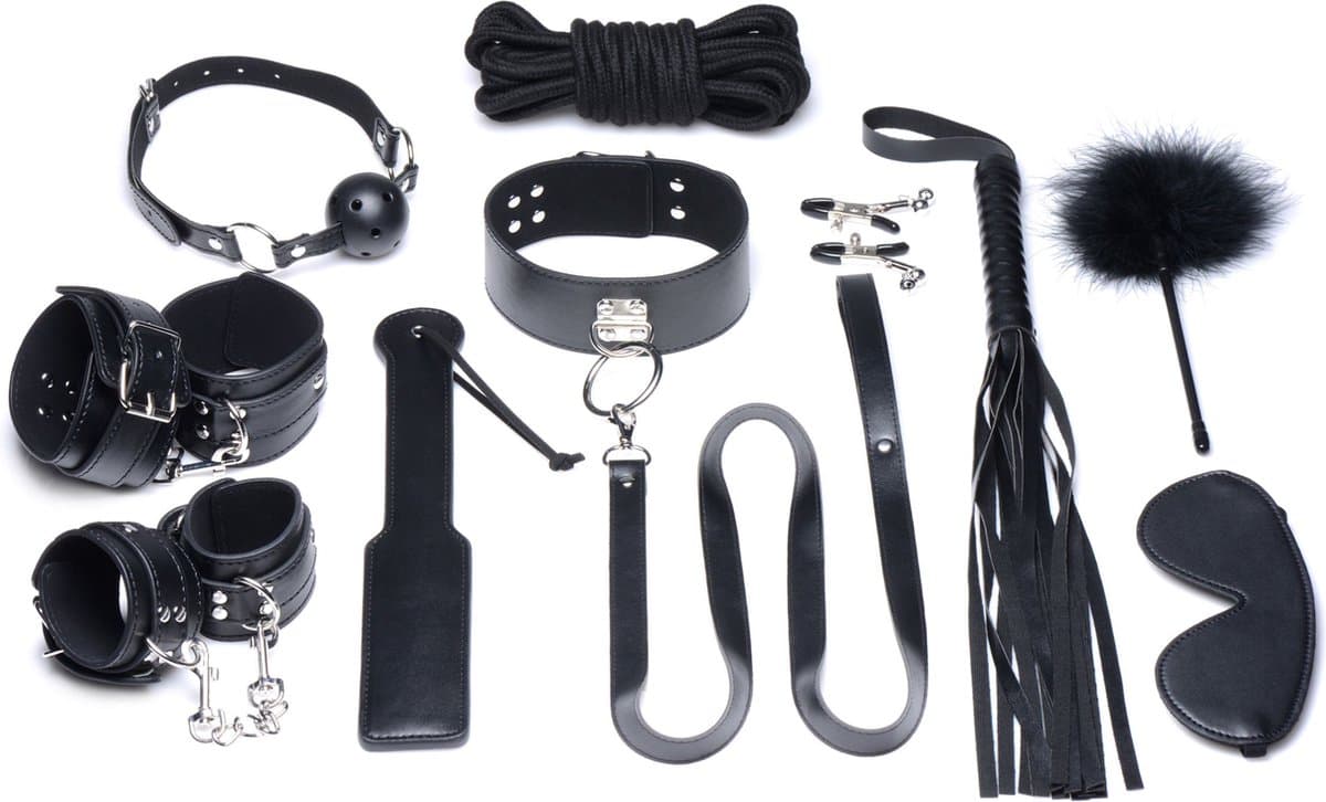 XR Brands Deluxe 10-Piece Bondage Set black — afbeelding 1