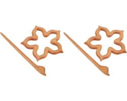 Bloem Handgemaakte Broche Elegante Sjaalgesp voor Damesjurk Trui Cadeau, 2 Stuks Houten Pin Broche voor Kraag