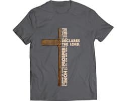 Heren T-Shirt met Christelijke Bijbeltekst en Kruis Symbool