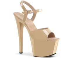 Pleaser - SKY-309 Sandaal met enkelband, Paaldans schoenen - Paaldans schoenen - 37 Shoes - Creme