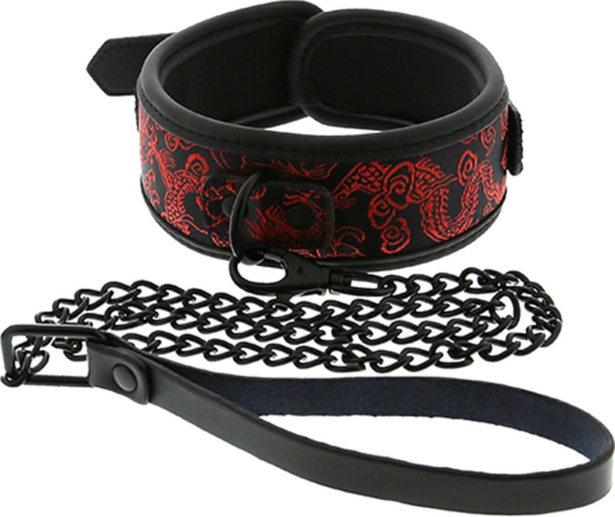 Dreamtoys Blaze deluxe halsband & riem - Rood — afbeelding 1