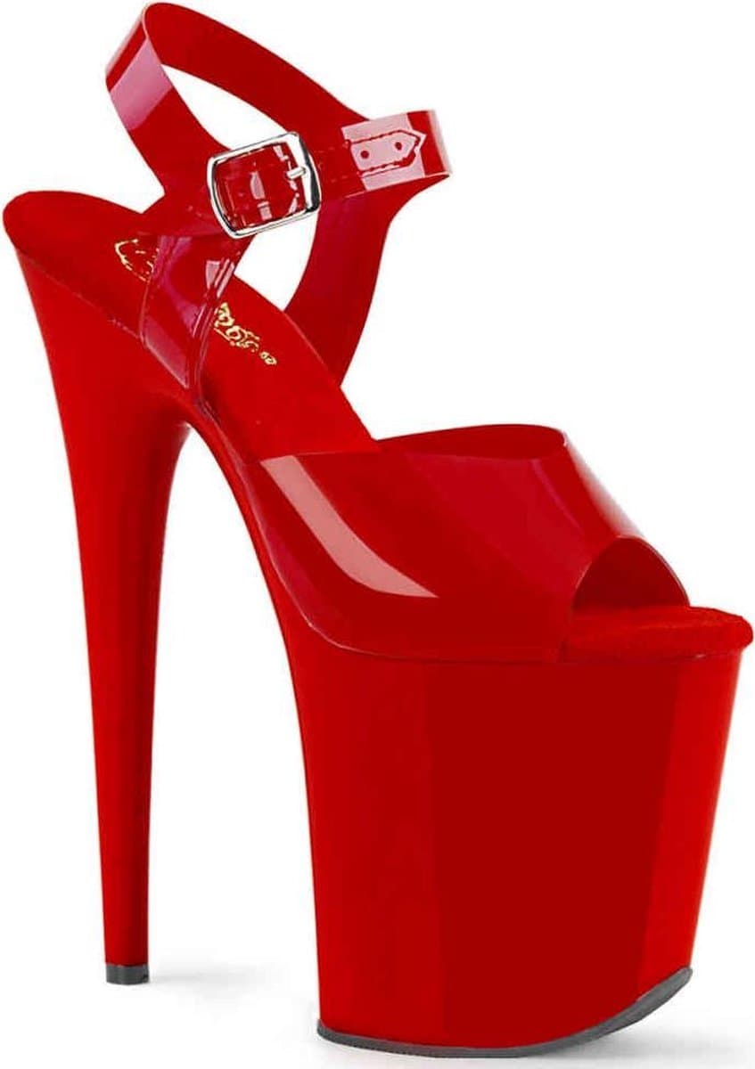 Pleaser - FLAMINGO-808N Sandaal met enkelband, Paaldans schoenen - Paaldans schoenen - 37 Shoes - Rood — afbeelding 1
