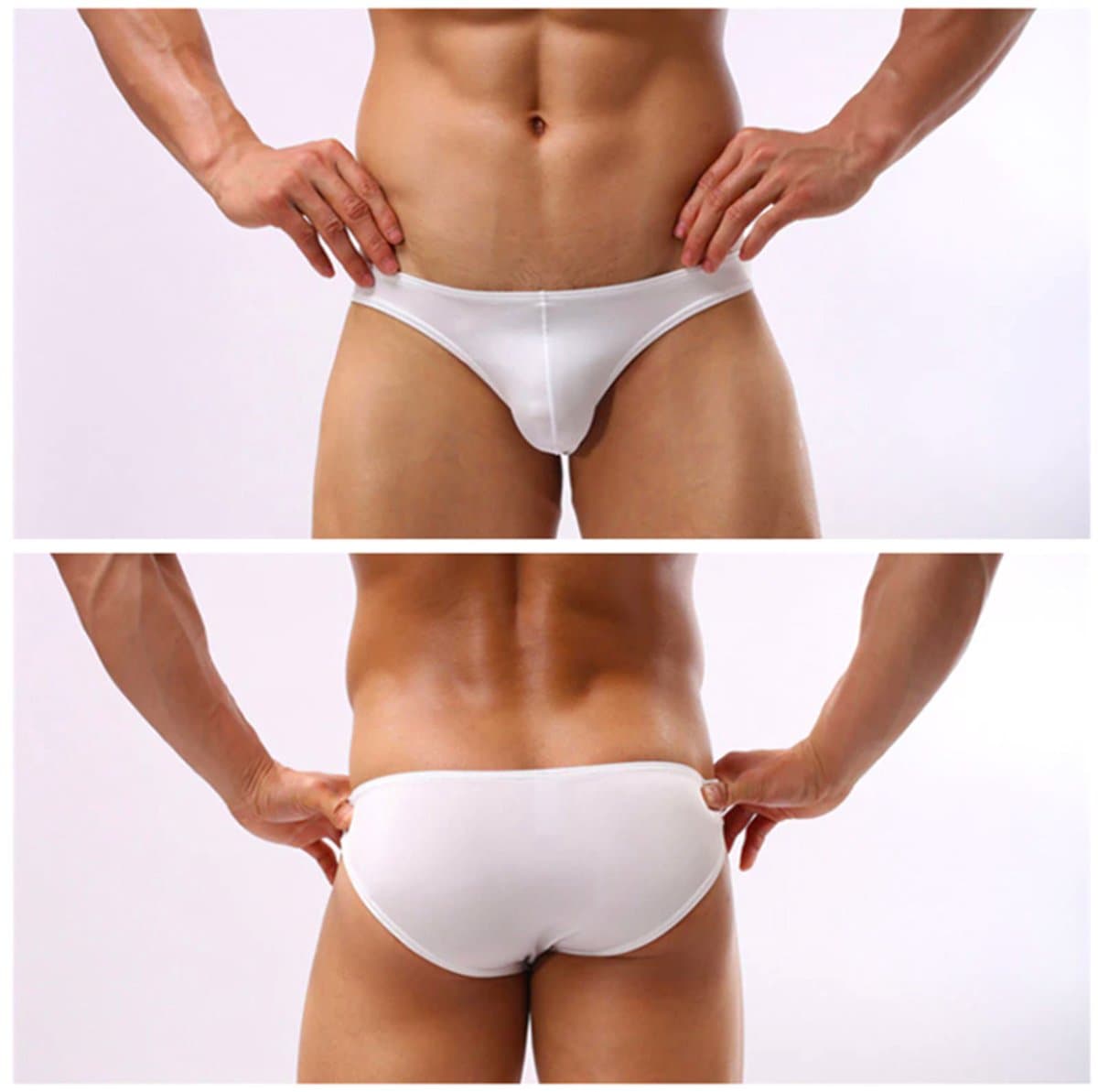 Sexy zwemslip mannen laag model - zwembroek - wit - maat M/L — afbeelding 1