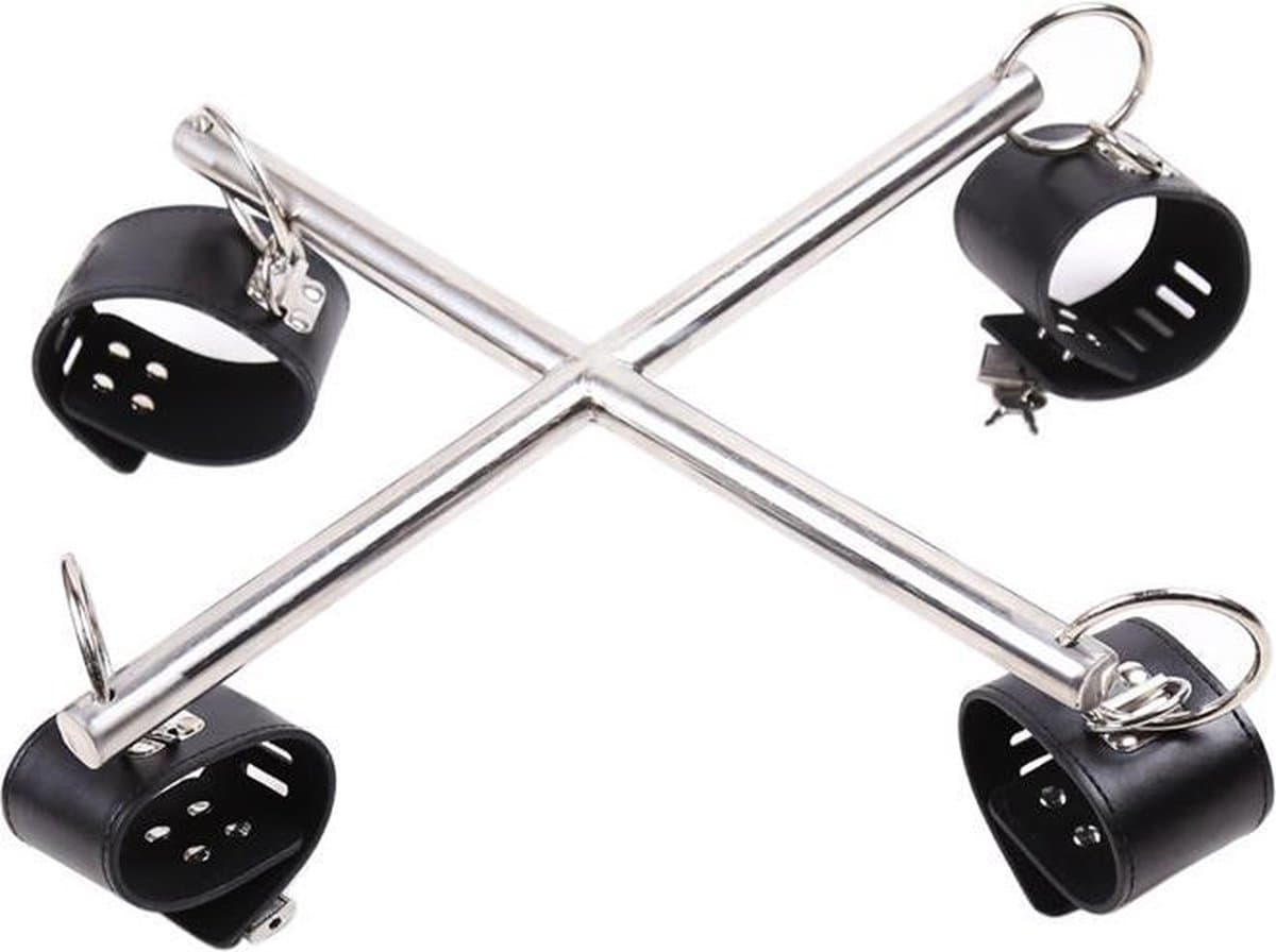 BDSM spreader bar / spreidstang verstelbaar met 4 handboeien Cimejo® — afbeelding 1