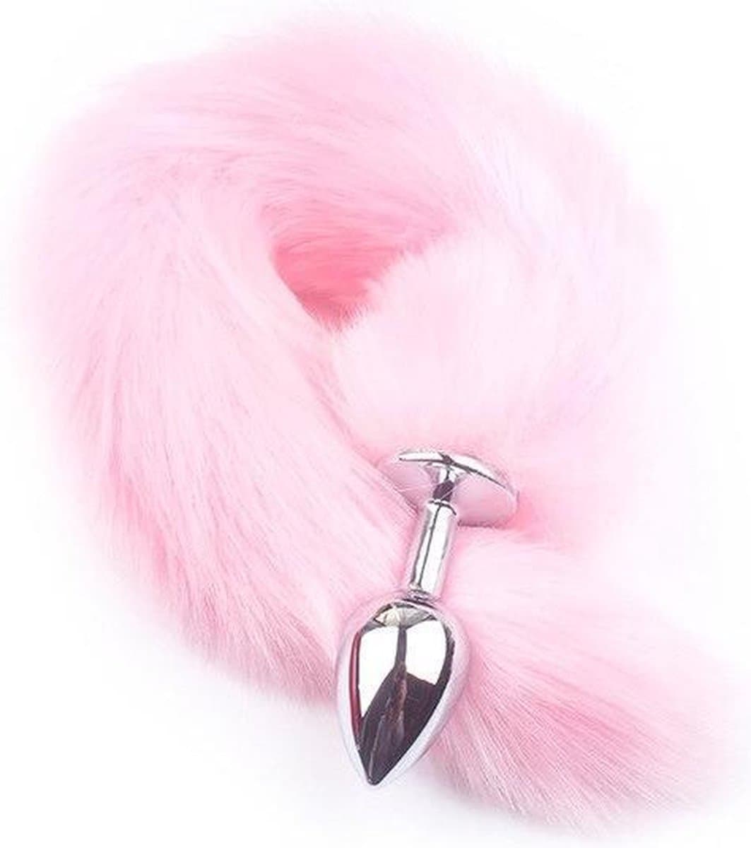 Daily Joy Buttplug Staart – Vossenstaart – Tail Buttplug – Butt plug – 40cm – Roze — afbeelding 1