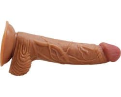Realistische dildo met balzak en stevige zuignap - ook voor anaal gebruik - 20 cm - dildo met zuignap