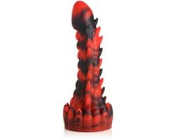 Demon Rising - Schubben Draak Siliconen Dildo - Rood/Zwart