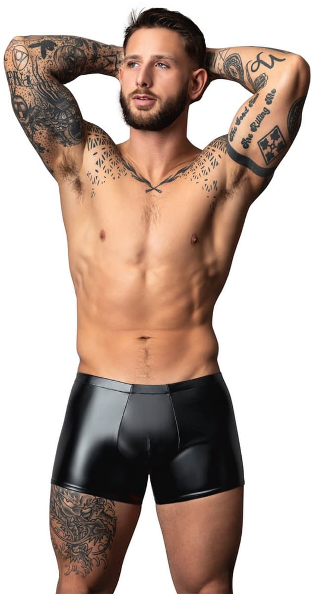Male Power Sexy Wetlook Pouch Short - Zwart - Maat XL — afbeelding 1