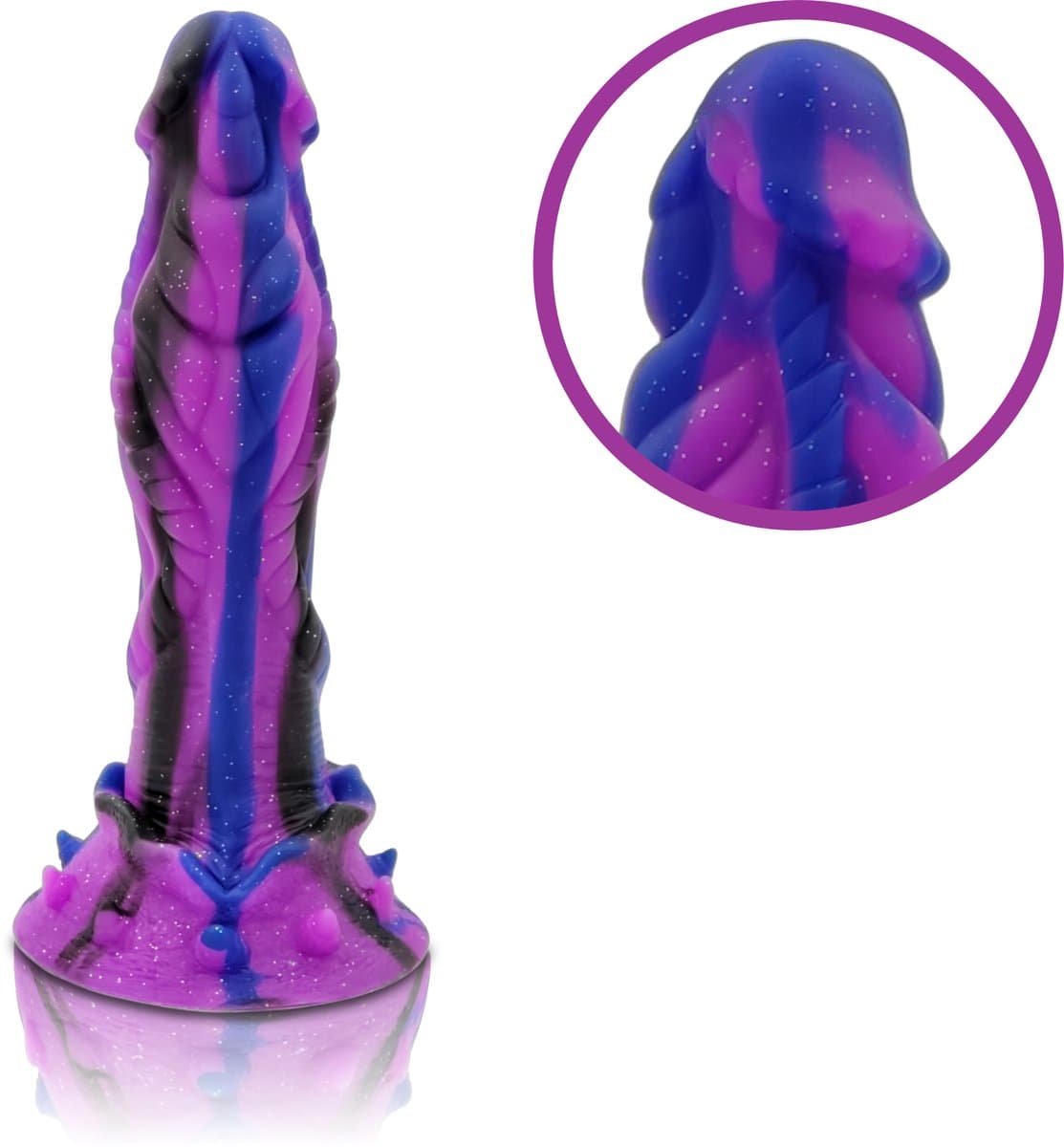 JustFun Fantasy Dildo - 25 CM - Met Zuignap - Sex Toys voor Mannen & Vrouwen - Monster Anal Plug XXL - Mystic Beast Paars — afbeelding 1