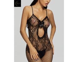 Sexy Lingerie – Erotische Catsuit – Lingerie Erotisch – Lingerie Sexy Setje – Kant – Open Rug – Dames lingerie – Erotische verleidelijke Bodystocking – Kinky – One Size – Dare to Undress