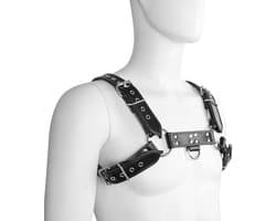 DOWO® - Harnas Mannen - Body Bondage - Kunstleer - SM - BDSM - Leren Harnas voor Man - Zwart