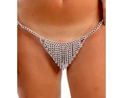 Mini string zilver - Ketting - One size - Slipje - RVS - Verstelbaar