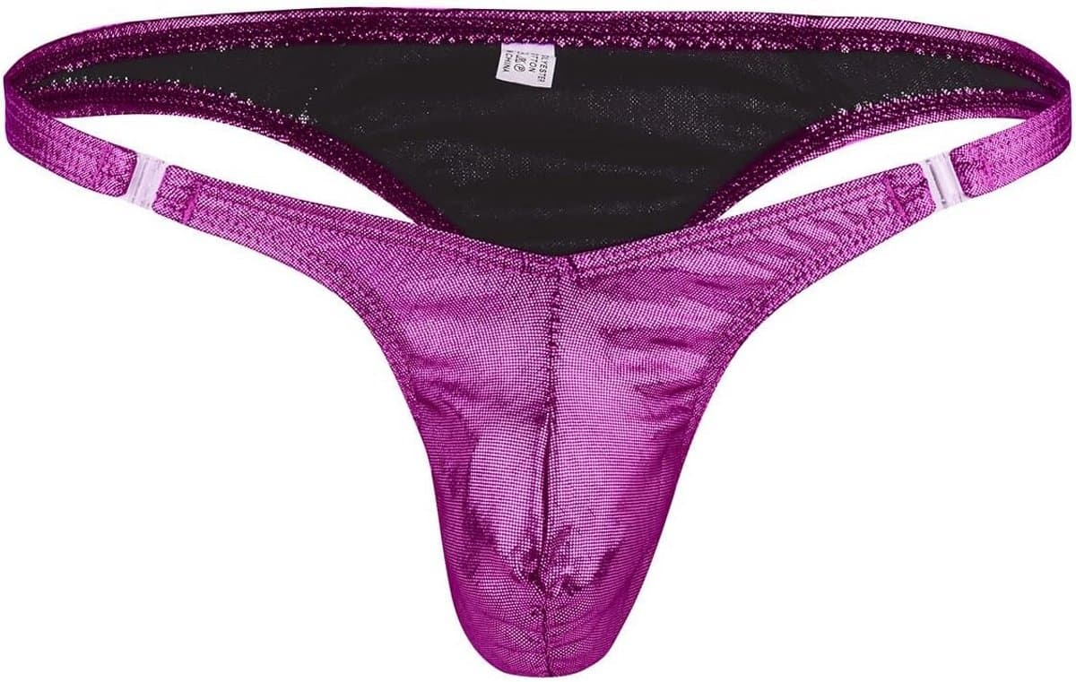 Glanzende Heren Jockstrap Lingerie Ondergoed Lage Taille Slip String Tanga — afbeelding 1
