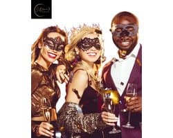 Festivallook Kanten Maskers – Set van 6 Zwarte Kanten Maskers | Erotisch | Fetish | Kinky Party | Festival | Masquerade | BDSM | Boudoir | Erotische Accessoires | Festival | Gezichtsversiering | Themafeest | Chique | One Size | Dare to Undress