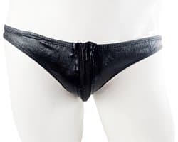 BamBella ® - Slip - Maat L/XL Zwart SM kleding BDSM met rits erotische heren kleding ondergoed lingerie onderbroek zwart
