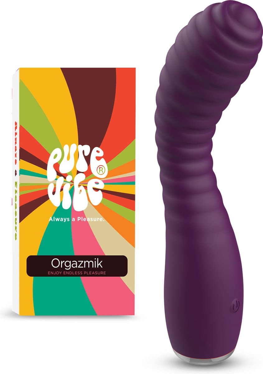 PureVibe® Orgazmik Dikke Geribbelde G-Spot Vibrator - Vibrators voor Vrouwen - Erotiek - Stimulator - Sex Toys voor koppels - Paars — afbeelding 1