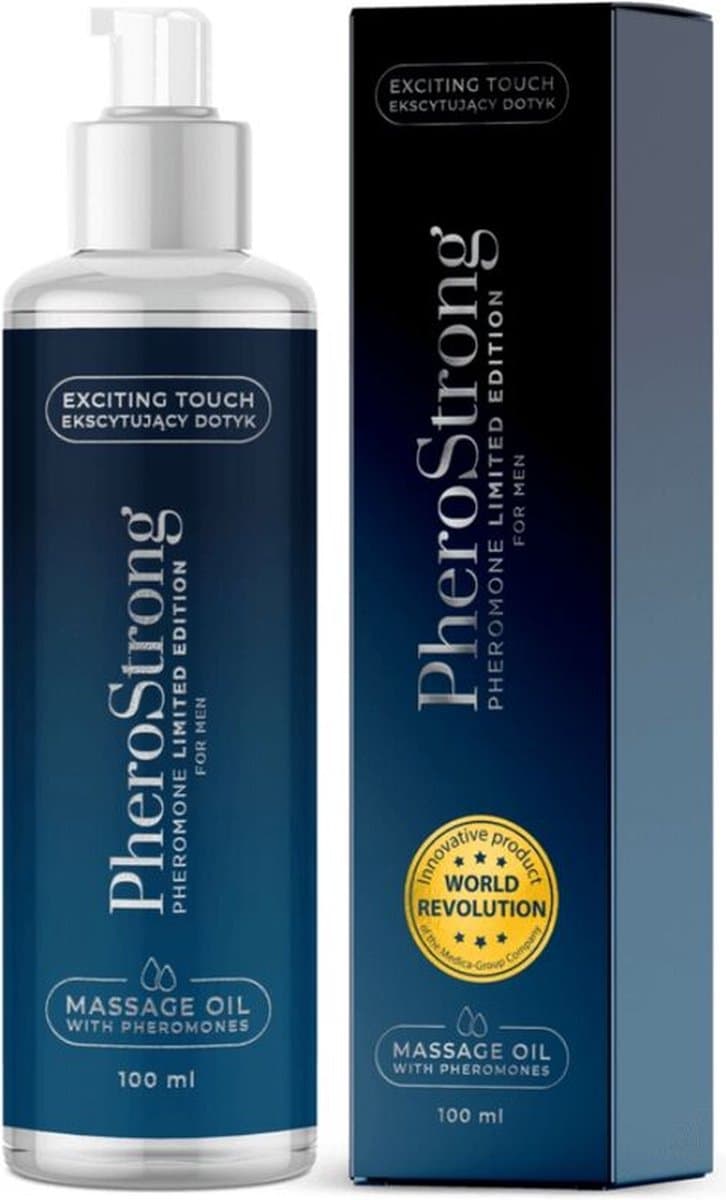 PHEROSTRONG - MASSAGEOLIE LIMITED EDITION VOOR MANNEN 100 ML | MASSAGEOLIE MET FEROMONEN | FEROMONEN VOOR MANNEN | PHEROMONEN VOOR MANNEN — afbeelding 1