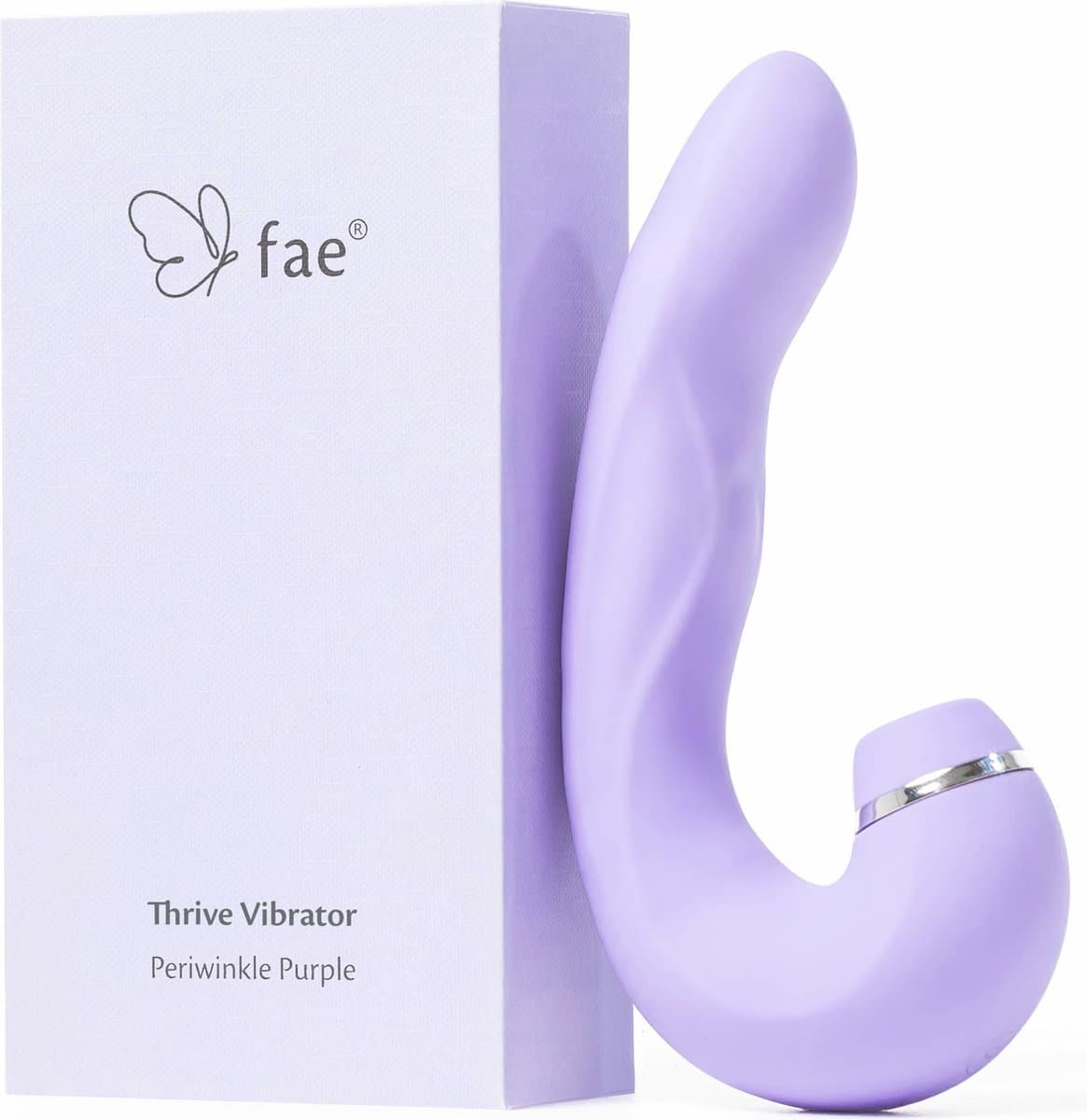 Fae® Vibrator voor Vrouwen - Clitoris & G spot Stimulator - Zuig en druk functie - Penetratie Dildo - Sex Toys voor Vrouwen en koppels - Seksspeeltjes - Thrive Series - Periwinkle Purple — afbeelding 1