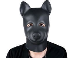 Nooitmeersaai - Latex BDSM hondenmasker - zwart