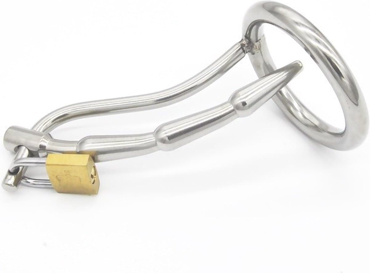 Nooitmeersaai - Chasity Cage - Peniskooi - Cock - Kuisheidskooi voor Mannen - Metaal- Hangslot - Dilator — afbeelding 1