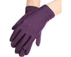 Dames Handschoenen - Zomer Mittens - Bescherming tegen zon - Elastisch en dun - One size - Paars