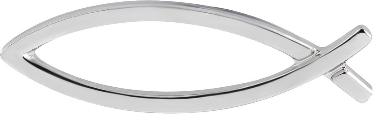 Ichthys Speldje 2 cm – Zilverkleurig Christelijk Symbool | Pin voor Communie, Doop, Firming, Religieus Cadeau voor Mannen en Vrouwen — afbeelding 1