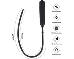 EZLove – Luxe Siliconen Dilator met 10 Trilfuncties voor Sensationele Urethrale en Perineum Bevrediging – 20.2 cm - Zwart