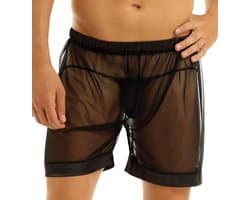 Zwarte transparante heren short - Boxershort - Erotisch broekje - Outfit - Club