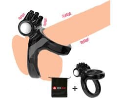 Quick Relief Double Pleasure™ Cockring - Penis ring - Sex Toys voor Mannen - Zwart