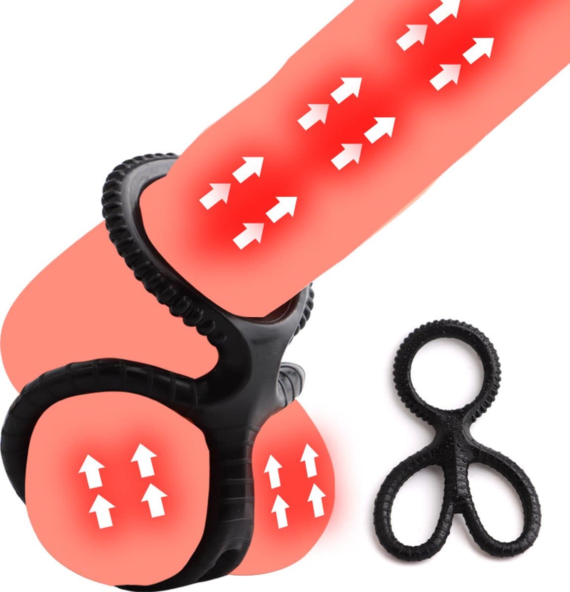 Cockring & Ballenknijper in 1 I Penisring I Panis Sleeve I Eikel Stimulator I Mannen Sekspeeltje I BDSM Bondage I Vertraagt Ejaculatie I Siliconen — afbeelding 1