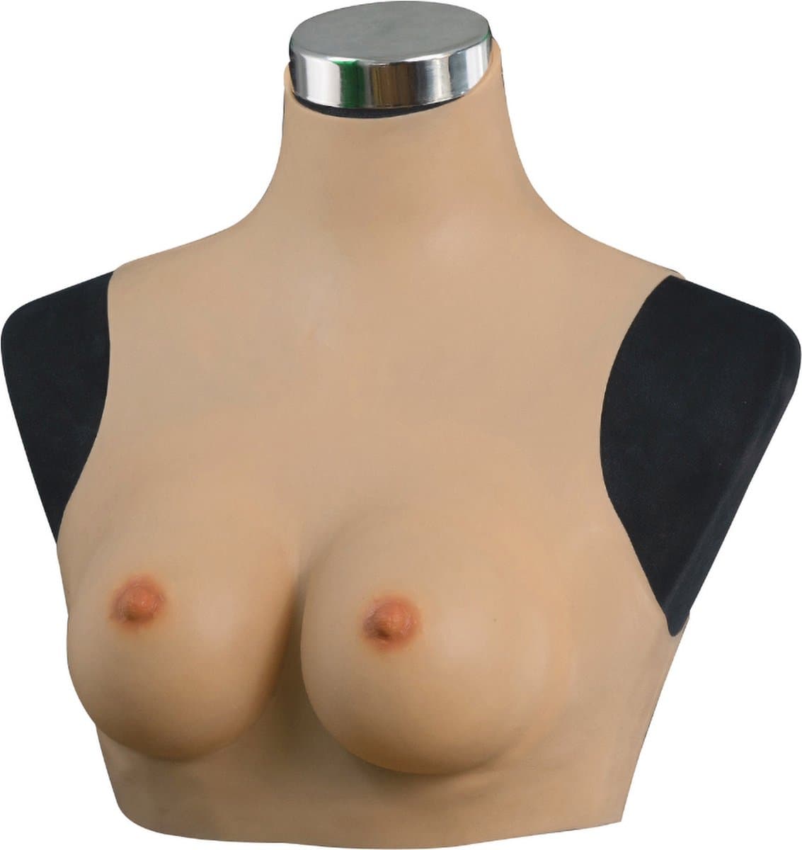 Korte Siliconen Borst - A-cup - 100% hypoallergene medische siliconen - protheses - + kanten choker - Wearable Borst - Kunstmatige Nep Borst - Korte Valse Borsten - Siliconen Huid - Crossdresser - Transgender - Mastectomie - Femboy - Body4Everybody — afbeelding 1