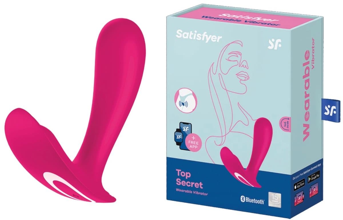 Satisfyer, draagbare Bluetooth vibrator, Top Secret, 11 cm, met app, draagbare vibrator — afbeelding 1