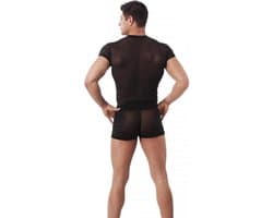 Sexy transparant herenshirt - zwart - maat S/M