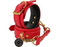 Banoch | handboeien van pu leer | rood / goud | bondage