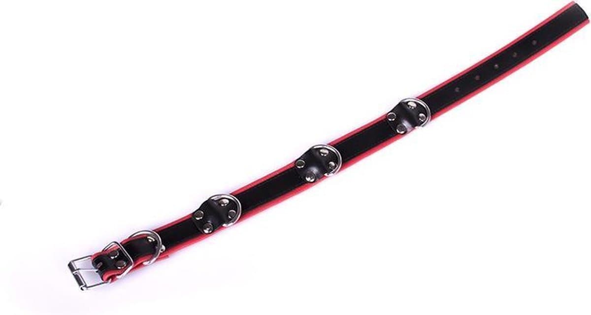 Deluxe Bondage Collar - zwart/rood — afbeelding 1