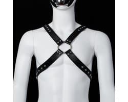 Banoch | Chest harness Radin black - imitatie leren harnas voor man