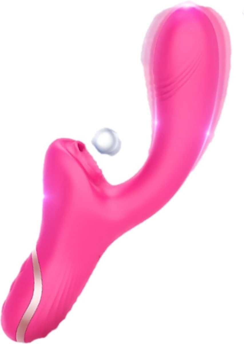 Erodit® Double Pleasure 2 in 1 vibrator roze- G-spot- zuig- luchtdruk vibrator- vibrerende dildo -G-spot/clitoris stimulator–een echte womanizer met zuig en vibratie modus - sex toy/seksspeeltjes voor vrouwen – mannen -koppels — afbeelding 1