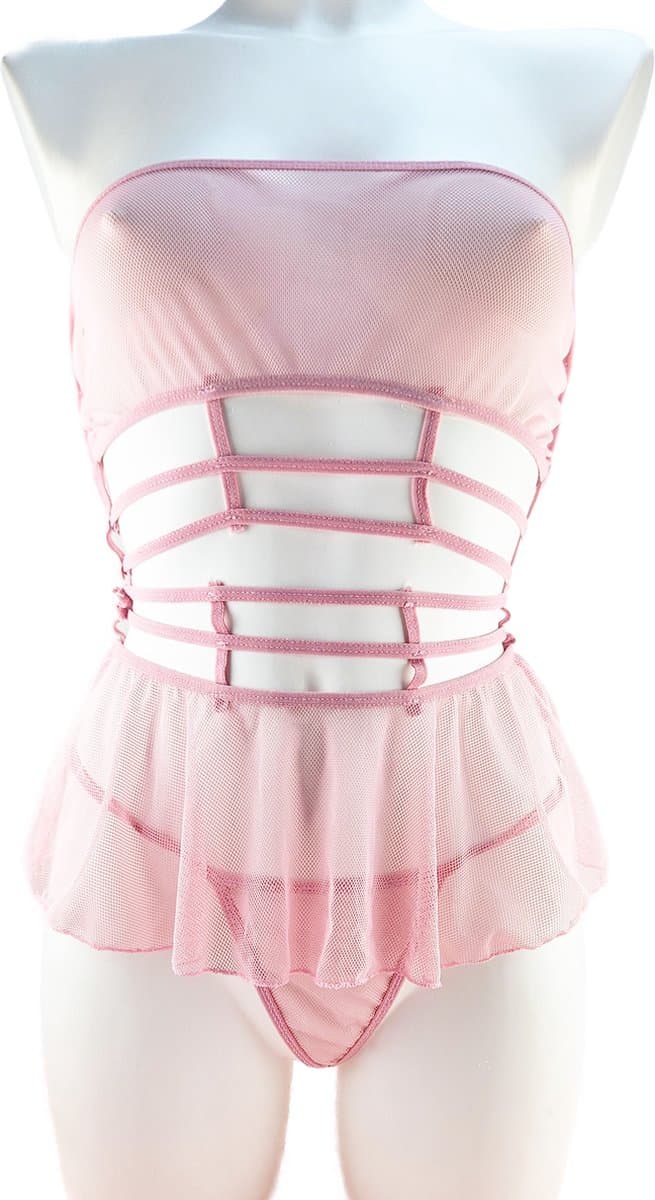 BamBella ® Sexy Erotische lingerie Kleding set - Maat S/M - pak vrouwe Roze — afbeelding 1