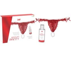 Red Brazilian Panty and Strawberry Slide Gel 50 ml