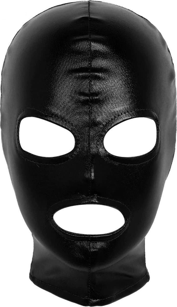 WiseGoods Luxe Latex Wetlook Masker - Feest Maskers - Sexy Kleren - Party Kleding - Erotiek Mask - Verkleden - Dames / Heren Zwart — afbeelding 1