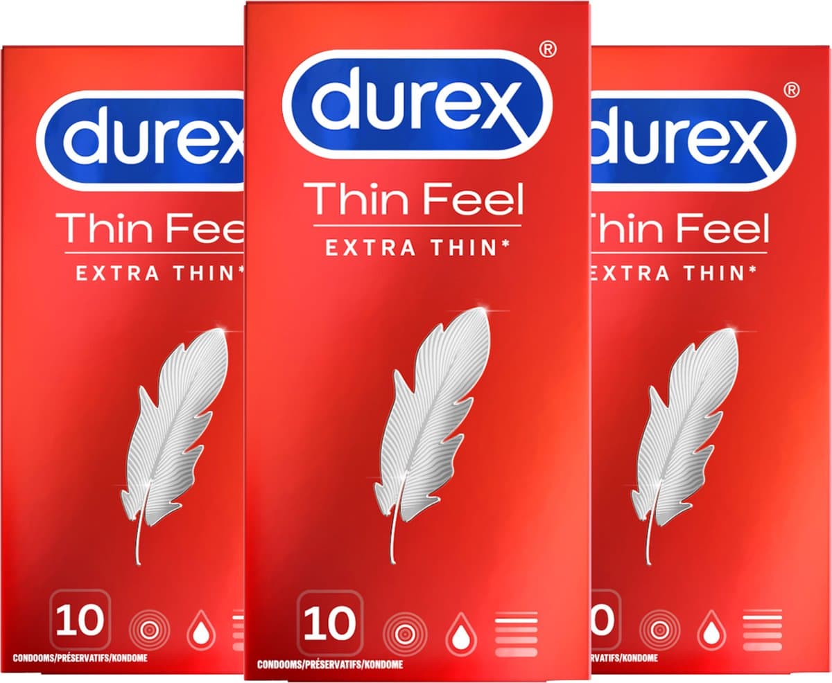 Durex - Condooms - Thin Feel - Extra Thin - 3x 10 stuks — afbeelding 1