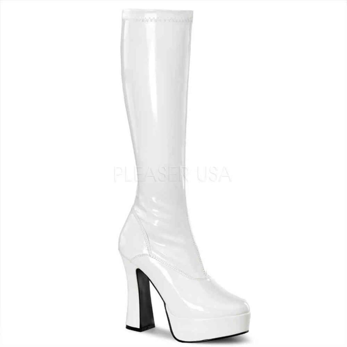 Pleaser - ELECTRA-2000Z Kniehoge laarzen - US 10 - 40 Shoes - Wit — afbeelding 1
