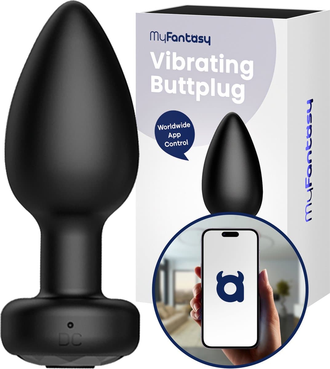 MyFantasy Vibrerende Buttplug met App - Abonnementsvrij en Wereldwijd Bestuurbaar - Sex Toys voor Koppels - Mannen - Vrouwen - Kamasutra Seksspeeltjes - Anaal Vibrator plug - Vibrators voor hem of haar - Zwart — afbeelding 1