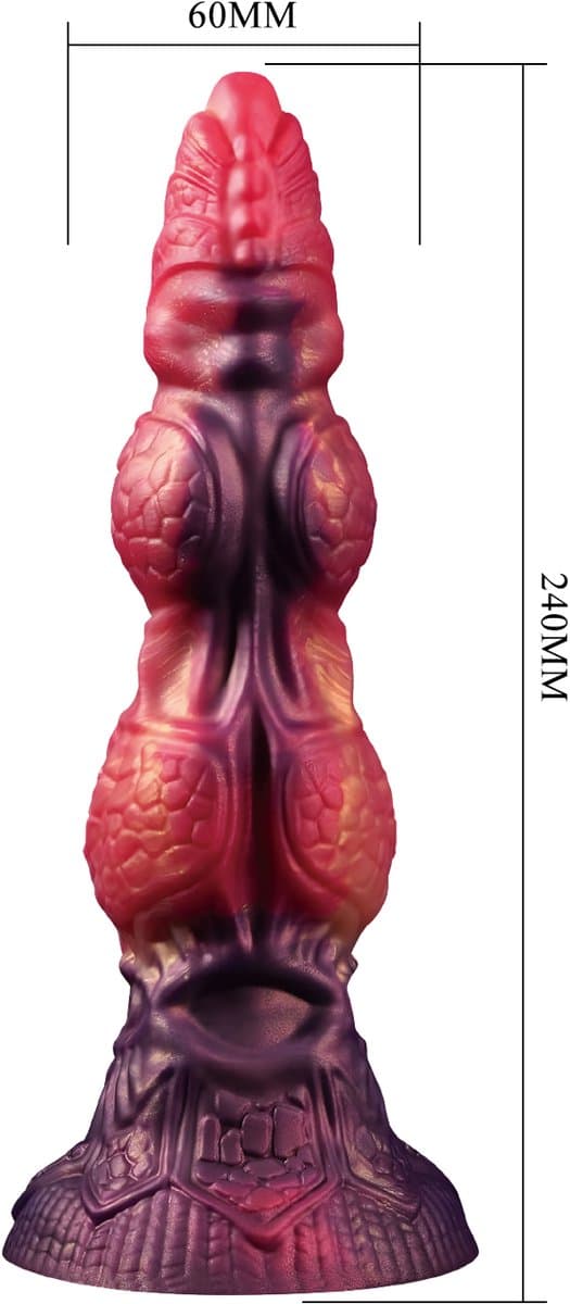 Power Monsters - Savage BeastLord - Monster Dildo - 24 cm - Oranje/Rood/Goud — afbeelding 1
