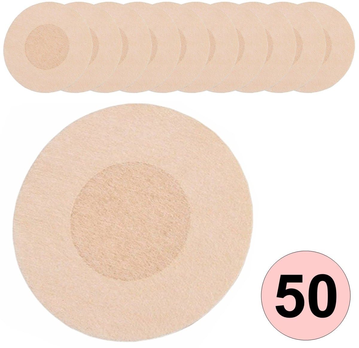 Fako Bijoux - 50x Tepelstickers - Tepelbedekker - Tepelplakkers - Tepel Stickers - Nipple Covers - Tepel BH - Rond - 25 Paar - 50 Stuks — afbeelding 1