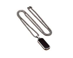Nivard Ketting - Heren - Staal - Nep zilver - Met Hanger - Zwart