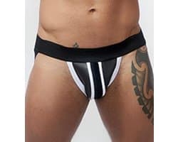 Mister b neoprene jockstrap black white xl